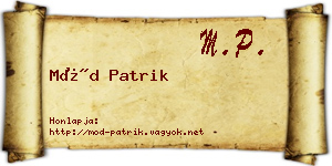 Mód Patrik névjegykártya