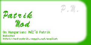 patrik mod business card